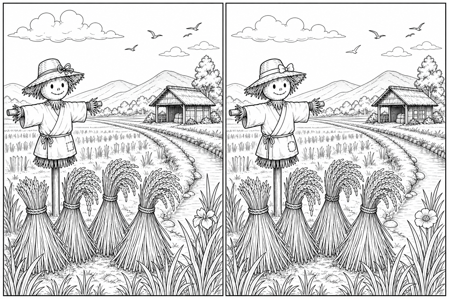 問題10 田園の収穫風景のイラスト間違い探し